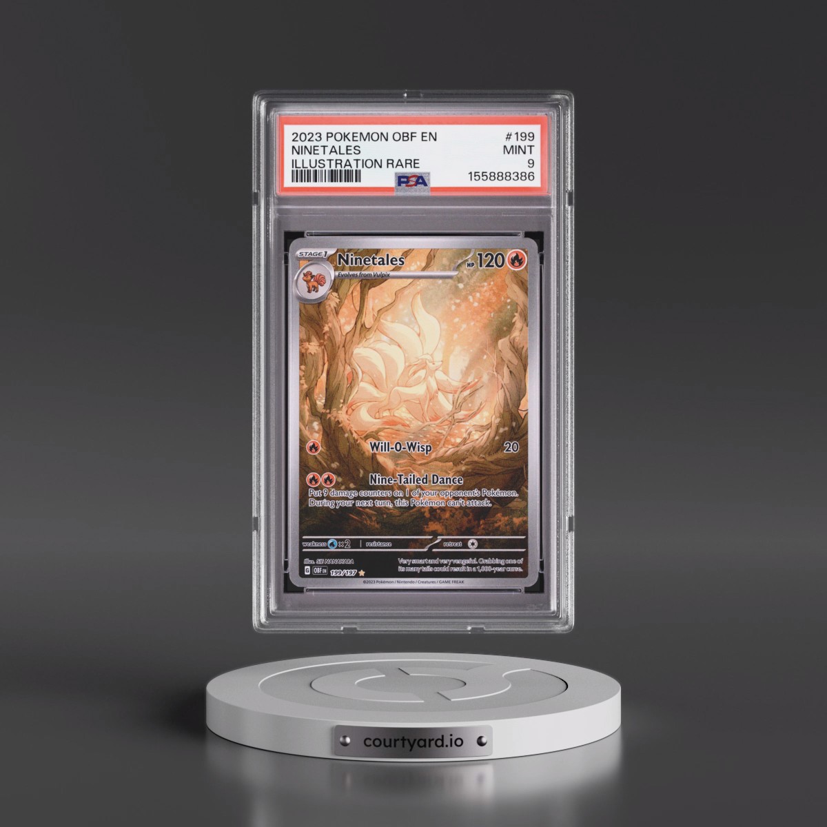 2023 Pokémon Obf EN-Obsidian Flames #199 Ninetales - Illustration Rare (PSA 9 MINT)