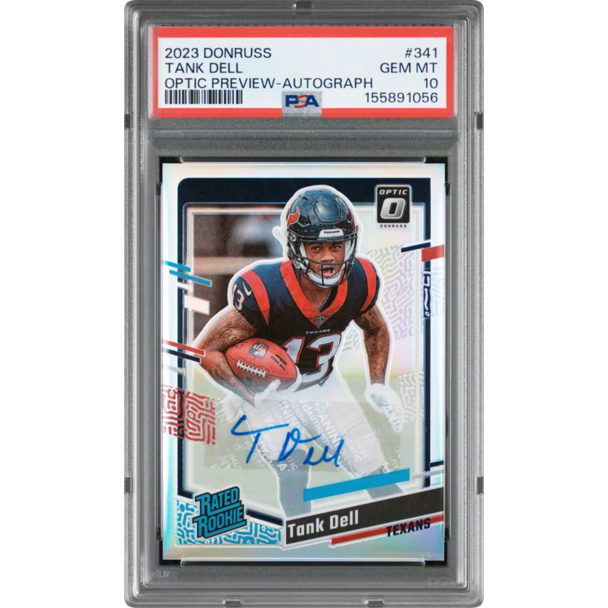 2023 Panini Donruss #341 Tank Dell - Optic Preview-Autograph (PSA 10 GEM MINT)