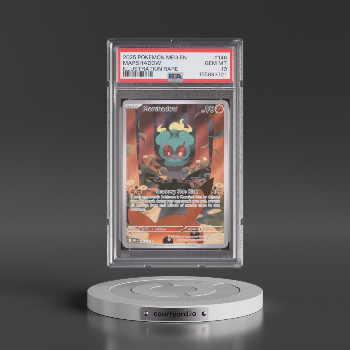 2025 Pokémon Meg EN-Mega Evolution #146 Marshadow - Illustration Rare (PSA 10 GEM MINT)