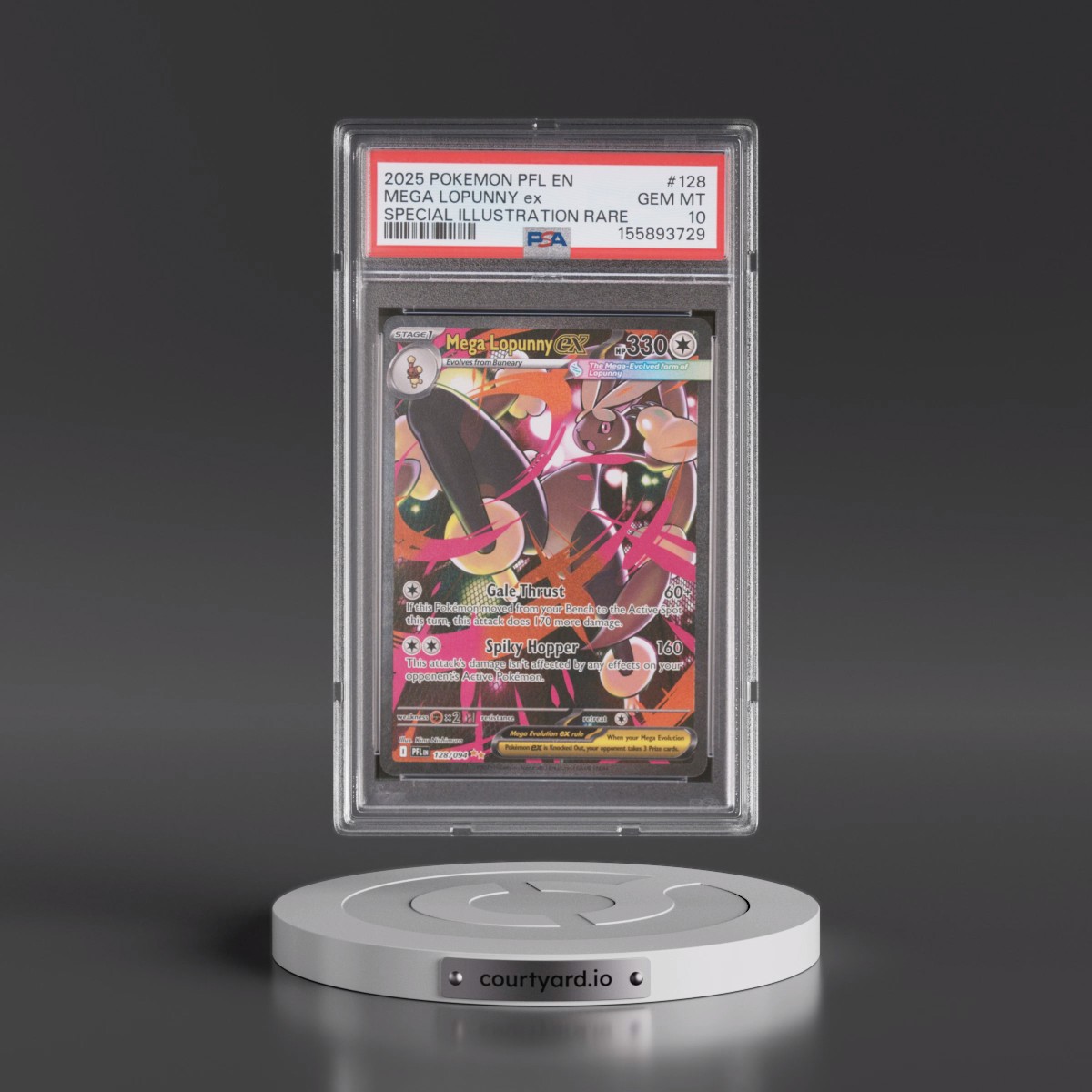 2025 Pokémon Pfl EN-Phantasmal Flames #128 Mega Lopunny EX - Holo Special Illustration Rare (PSA 10 GEM MINT)