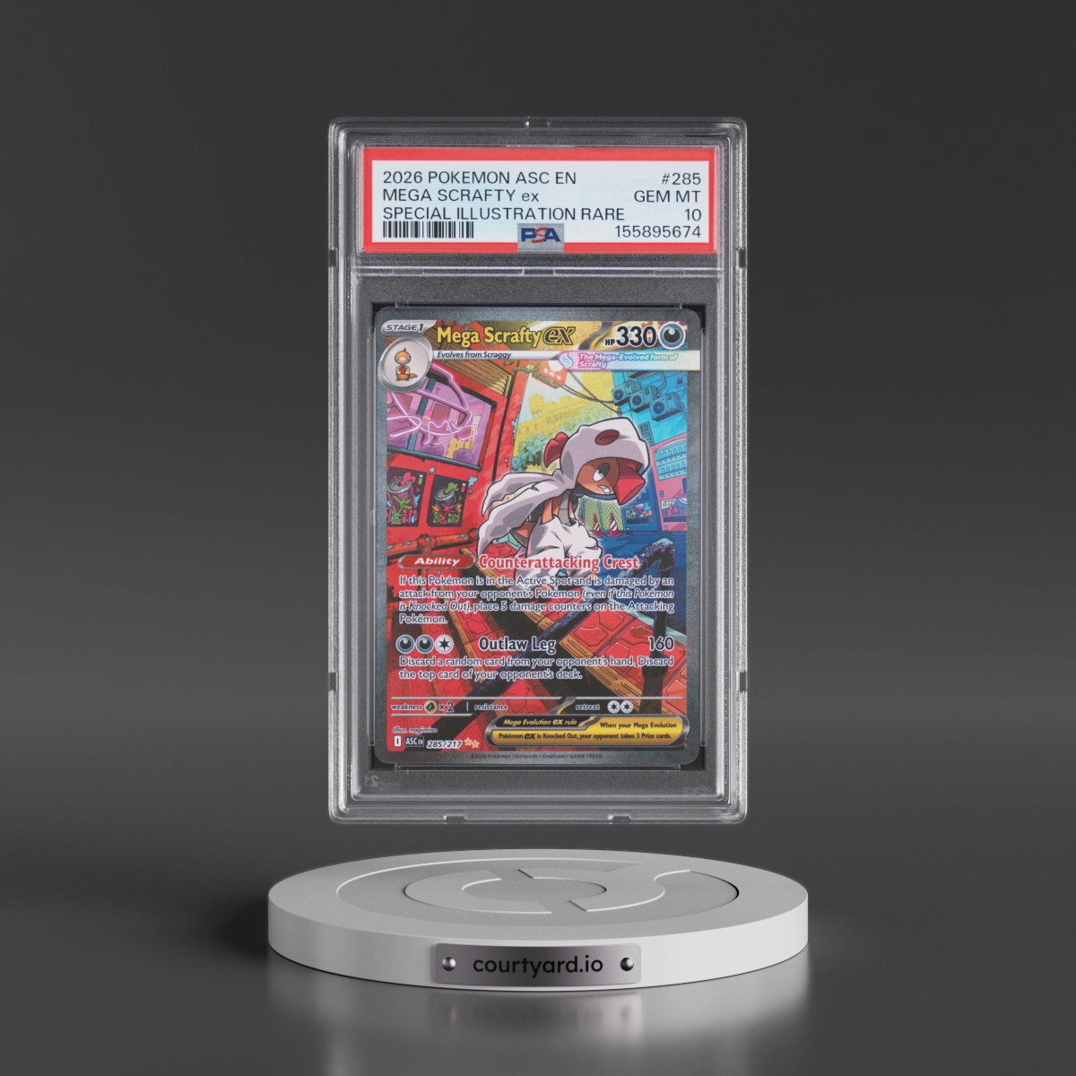 2026 Pokémon Asc EN-Ascended Heroes #285 Mega Scrafty EX - Holo Special Illustration Rare (PSA 10 GEM MINT)