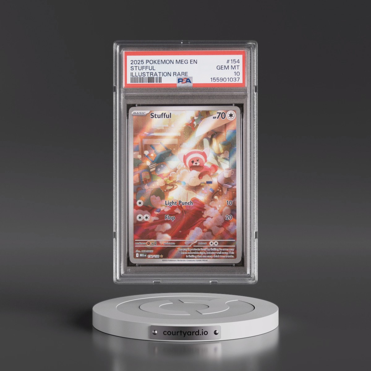2025 Pokémon Meg EN-Mega Evolution #154 Stufful - Illustration Rare (PSA 10 GEM MINT)