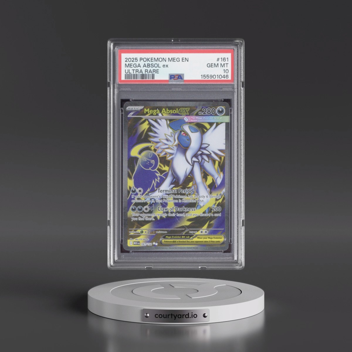 2025 Pokémon Meg EN-Mega Evolution #161 Mega Absol EX - Holo Ultra Rare (PSA 10 GEM MINT)