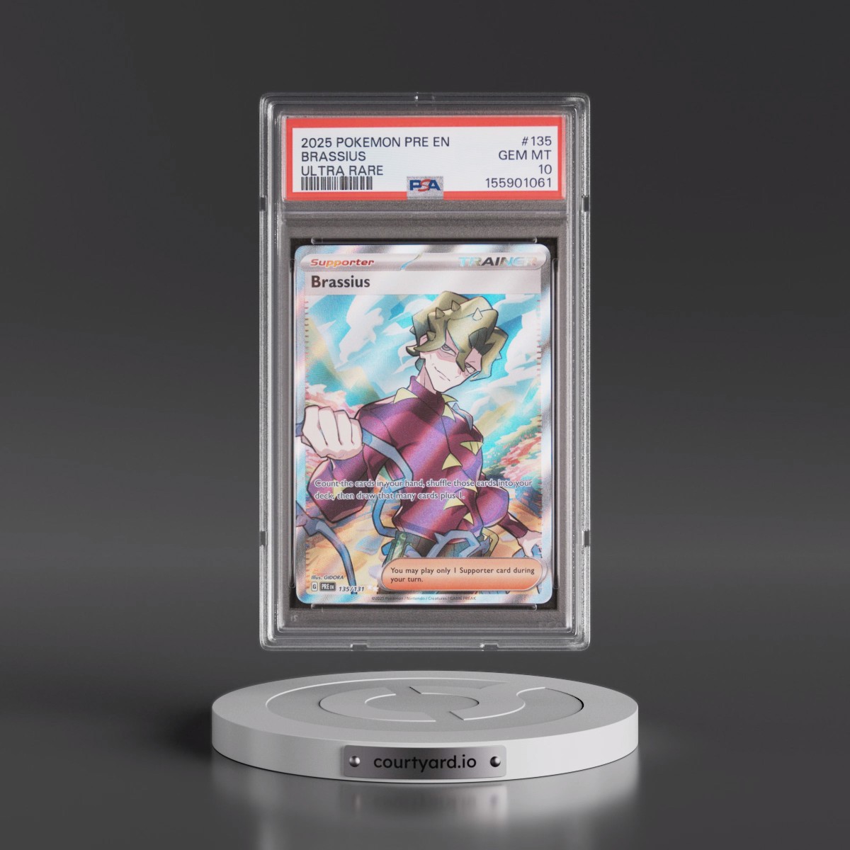 2025 Pokémon Pre EN-Prismatic Evolutions #135 Brassius - Ultra Rare (PSA 10 GEM MINT)