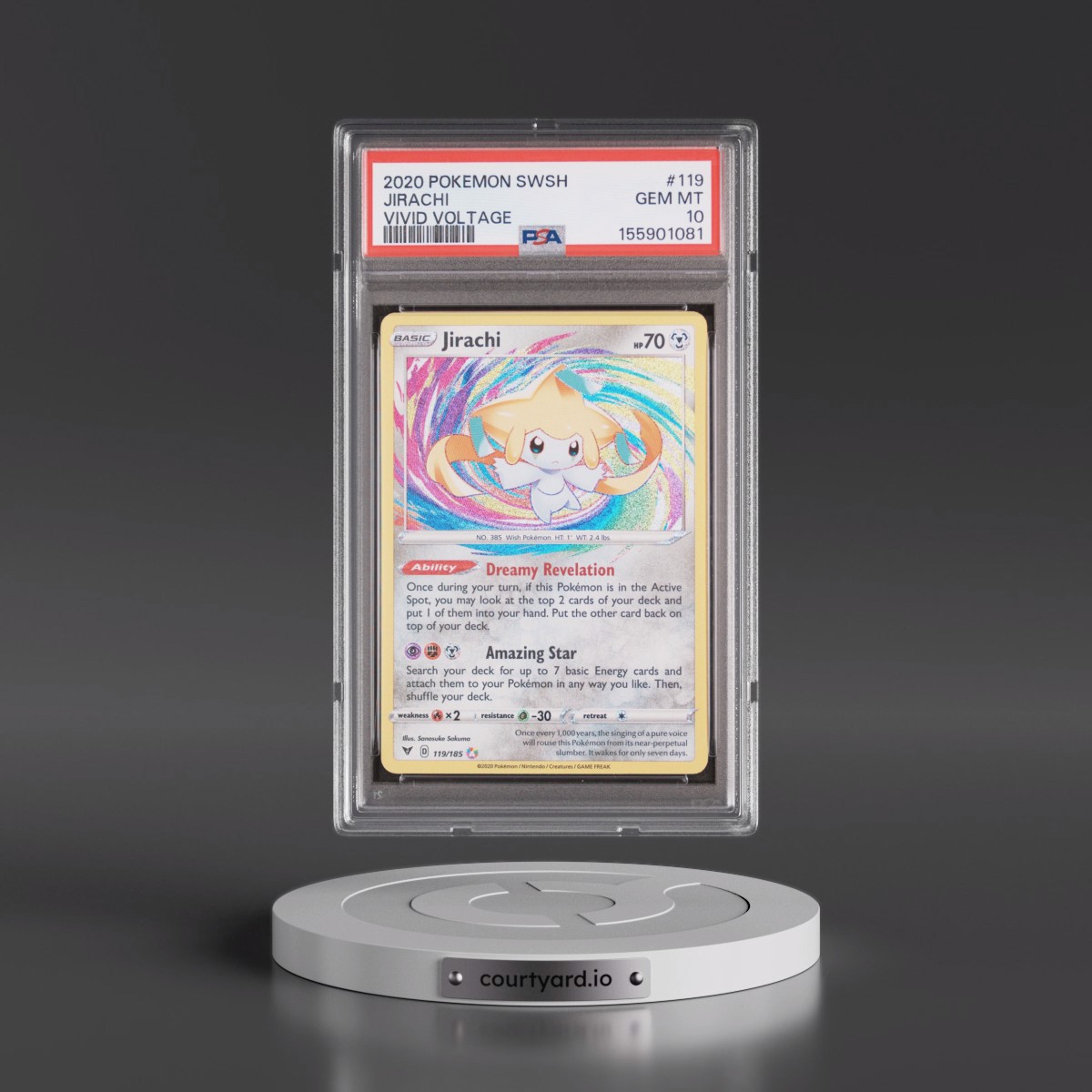 2020 Pokémon Sword & Shield Vivid Voltage #119 Jirachi (PSA 10 GEM MINT)