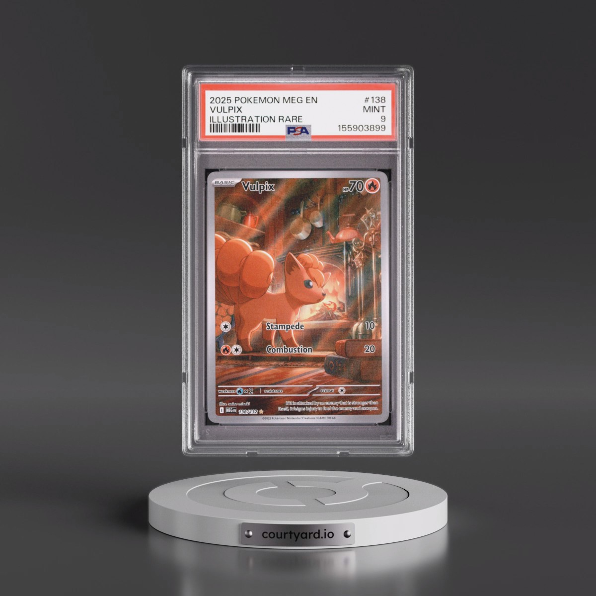 2025 Pokémon Meg EN-Mega Evolution #138 Vulpix - Illustration Rare (PSA 9 MINT)