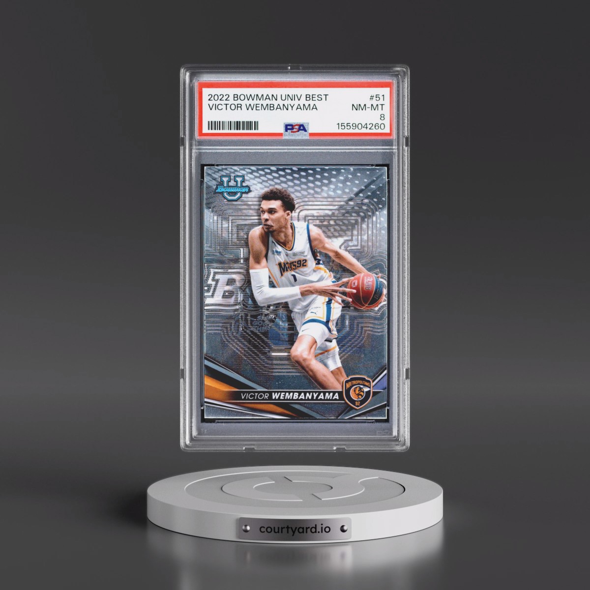 2022 Bowman University Best #51 Victor Wembanyama (PSA 8 NM-MT)