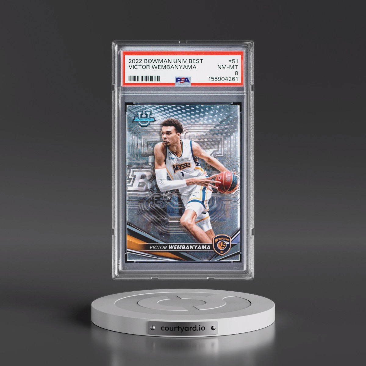 2022 Bowman University Best #51 Victor Wembanyama (PSA 8 NM-MT)