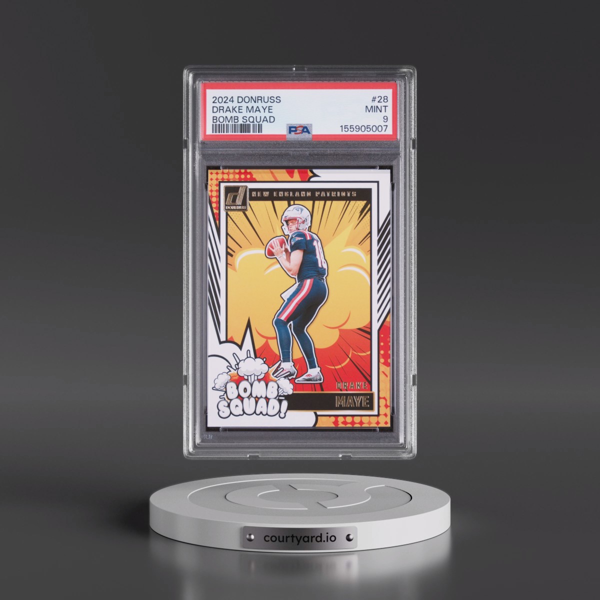 2024 Panini Donruss Bomb Squad #28 Drake Maye (PSA 9 MINT)