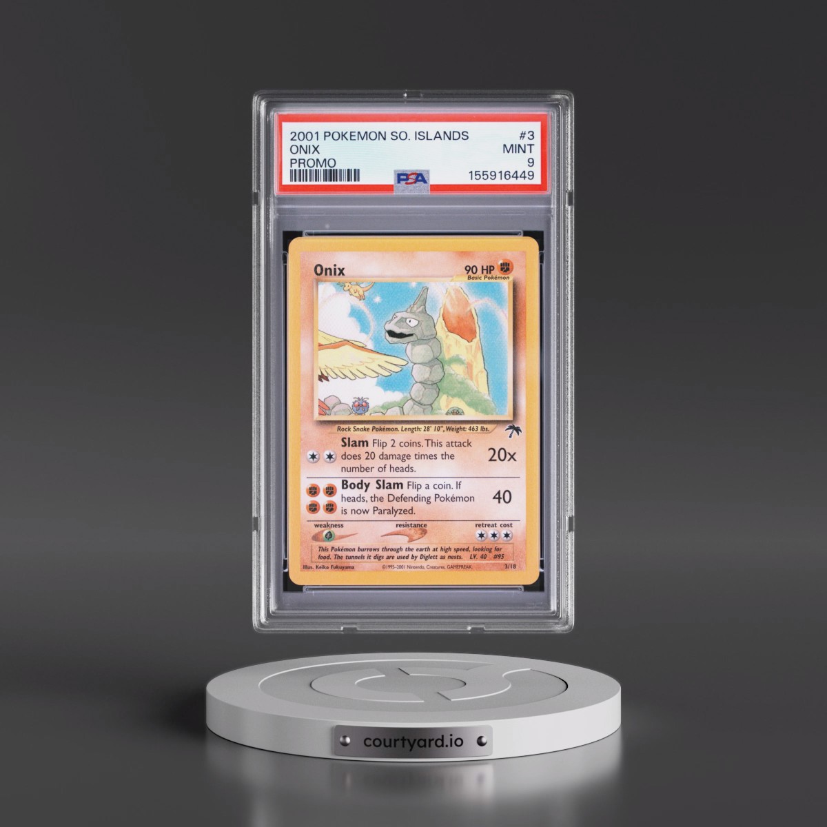 2001 Pokémon Southern Islands Promo #3 Onix (PSA 9 MINT)