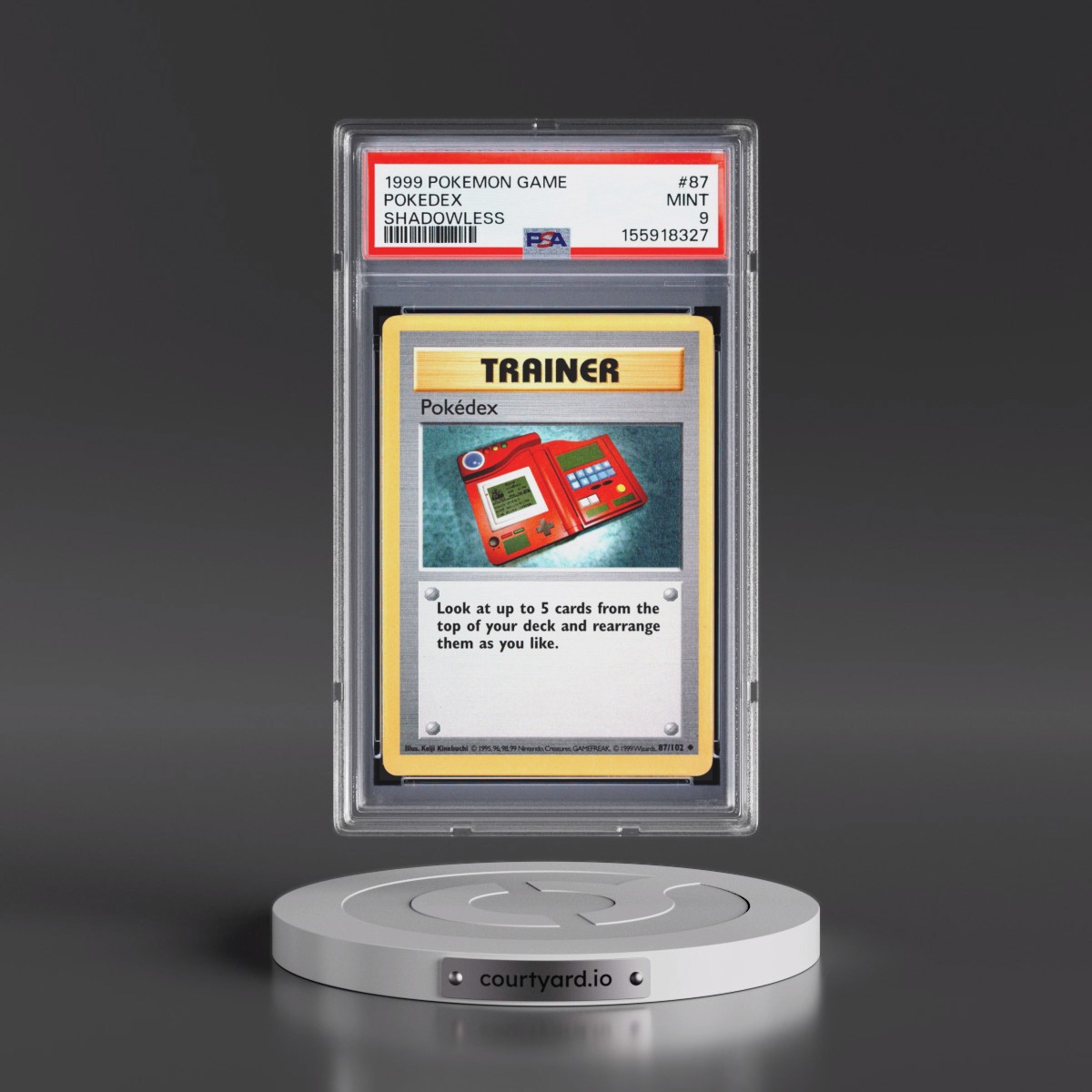 1999 Pokémon Game #87 Pokedex - Shadowless (PSA 9 MINT)