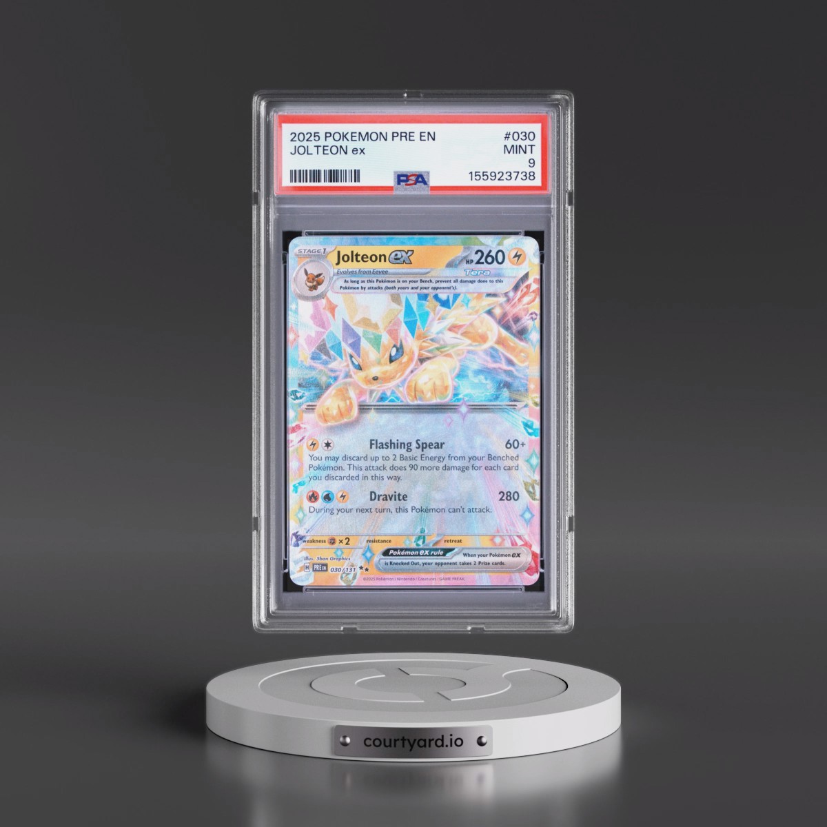 2025 Pokémon Pre EN-Prismatic Evolutions #030 Jolteon EX - Holo (PSA 9 MINT)