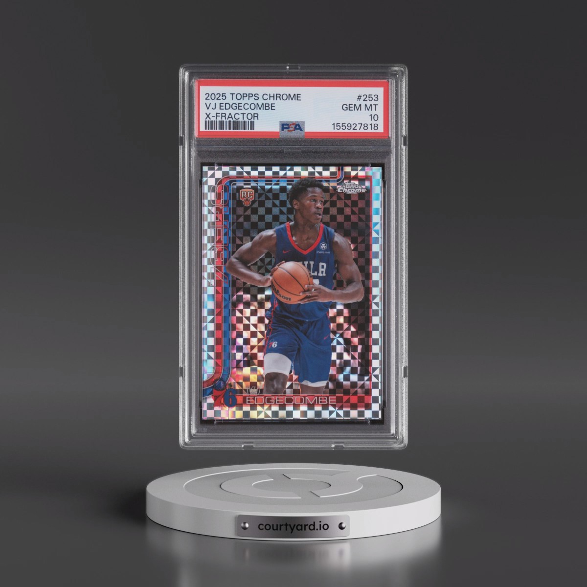 2025 Topps Chrome #253 VJ Edgecombe - X-Fractor (PSA 10 GEM MINT)