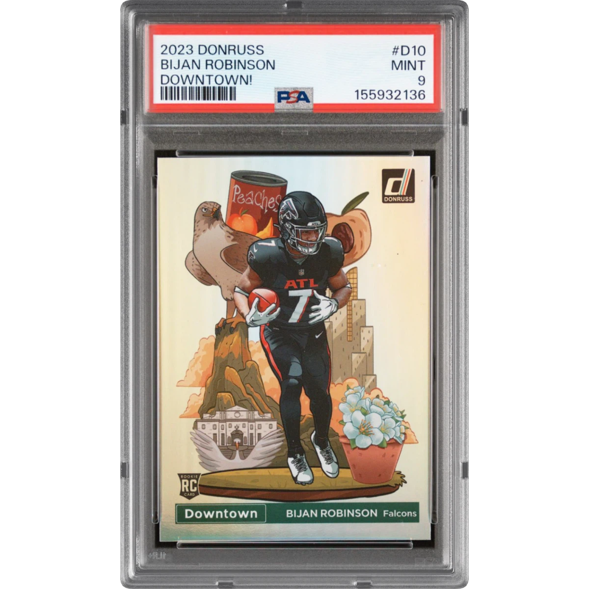 2023 Panini Donruss Downtown! #D10 Bijan Robinson (PSA 9 MINT)