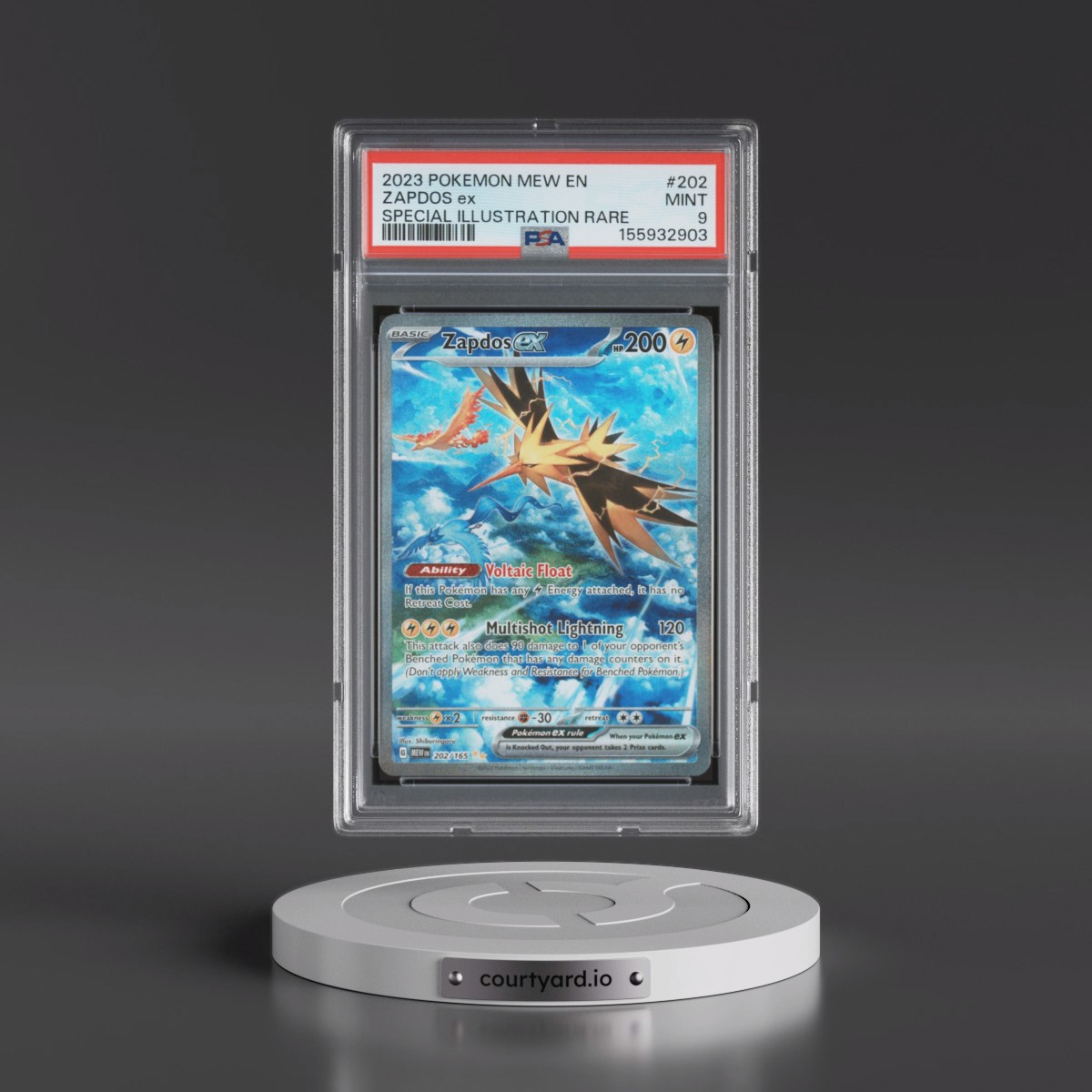 2023 Pokémon Mew EN-151 #202 Zapdos EX - Holo Special Illustration Rare (PSA 9 MINT)