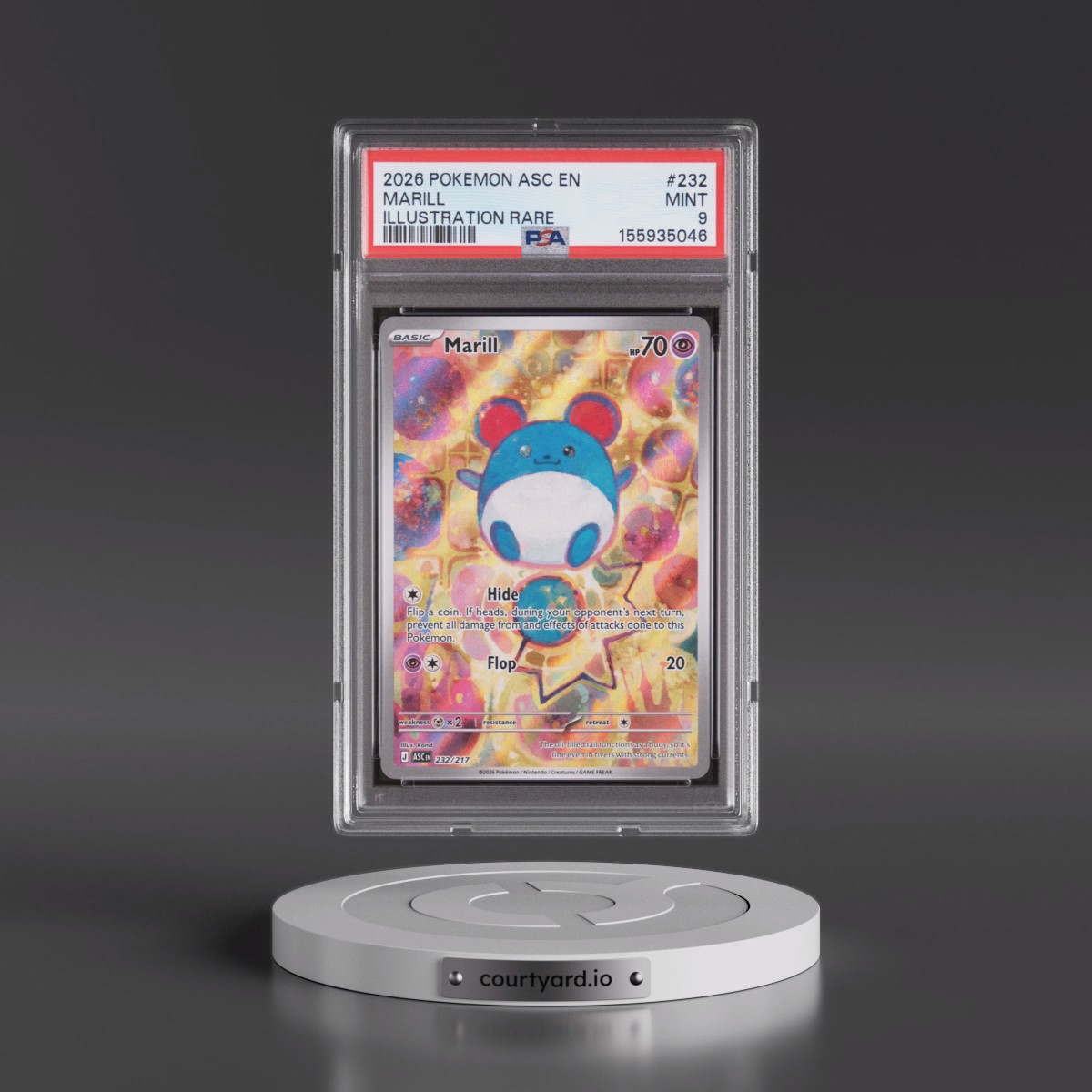 2026 Pokémon Asc EN-Ascended Heroes #232 Marill - Illustration Rare (PSA 9 MINT)