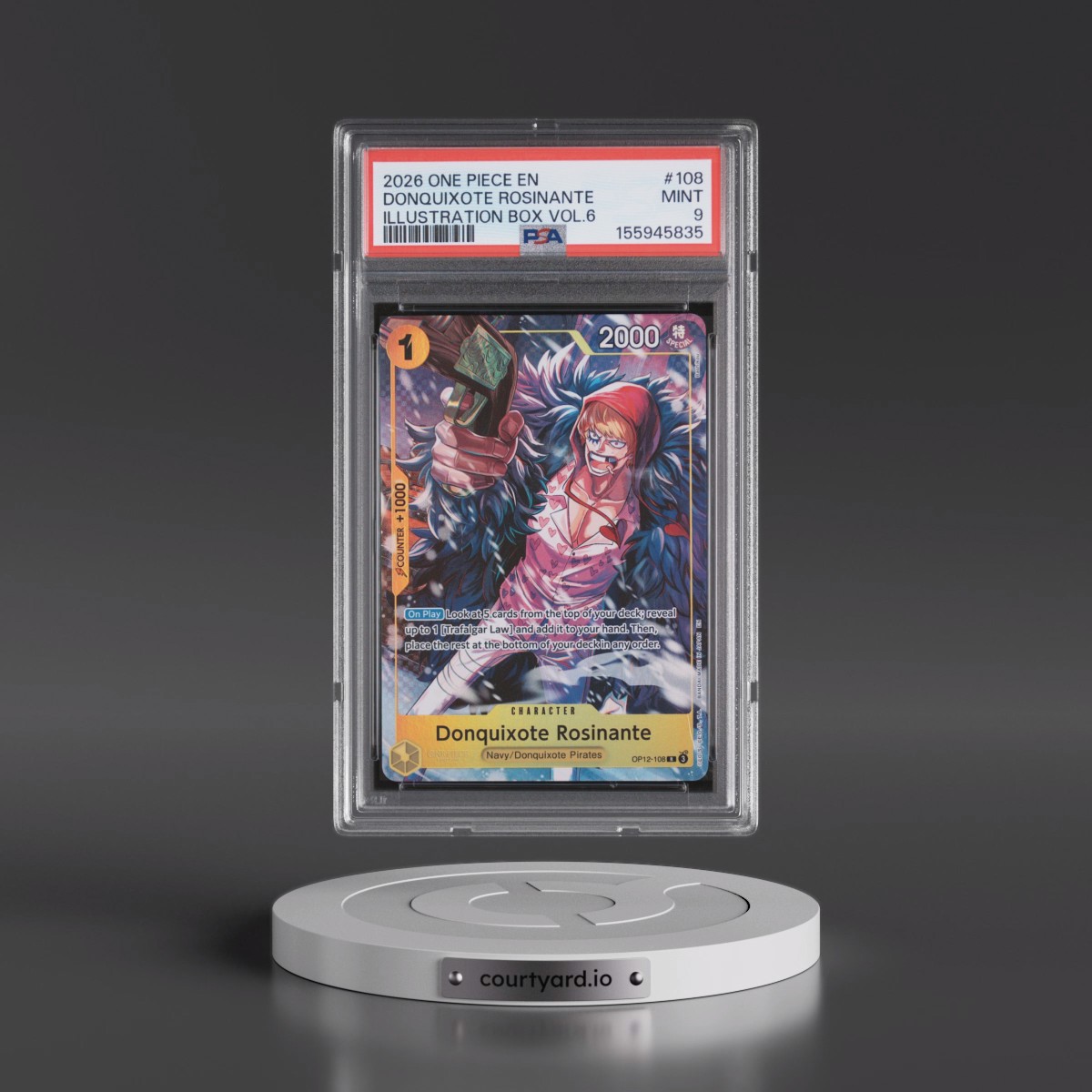 2026 One Piece Promos #108 Donquixote Rosinante - Illustration Box Vol.6 (PSA 9 MINT)