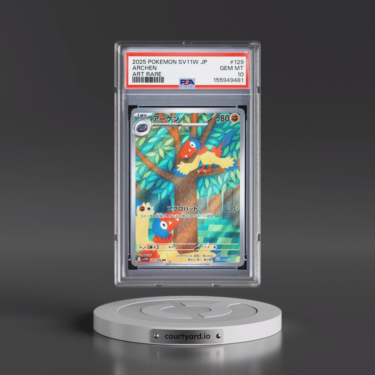 2025 Pokémon Sv11w-White Flare #129 Archen - Art Rare (PSA 10 GEM MINT)