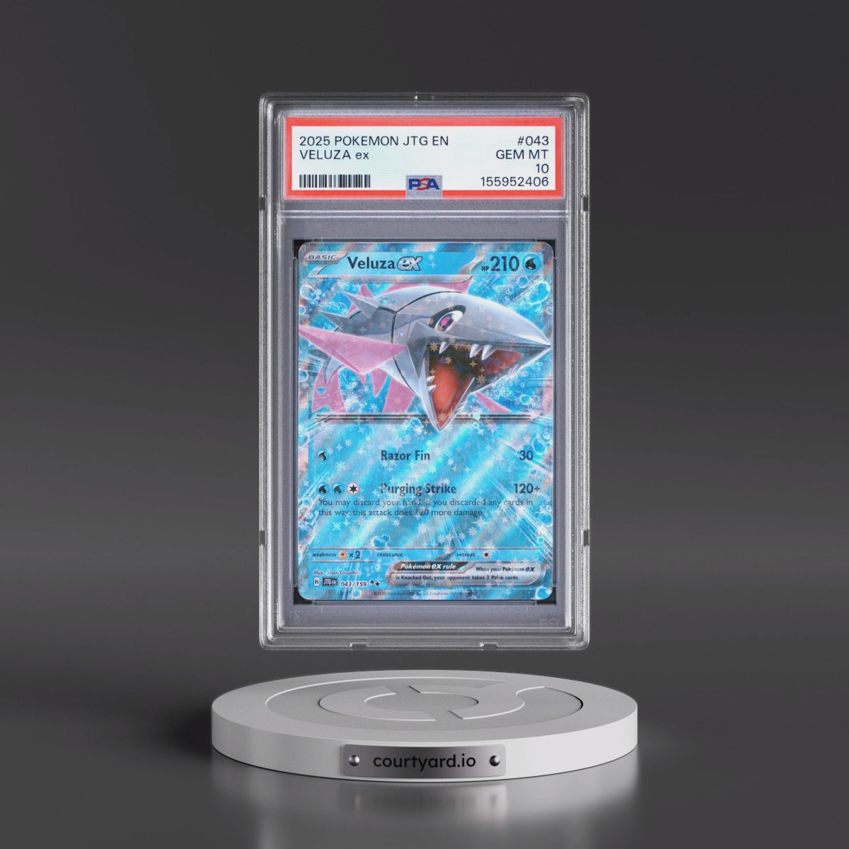 2025 Pokémon Jtg EN-Journey Together #043 Veluza EX - Holo (PSA 10 GEM MINT)