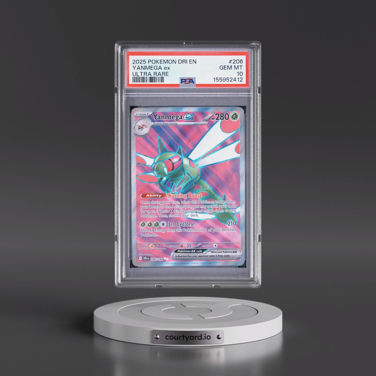 2025 Pokémon Dri EN-Destined Rivals #206 Yanmega EX - Holo Ultra Rare (PSA 10 GEM MINT)