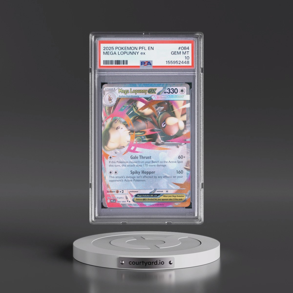 2025 Pokémon Pfl EN-Phantasmal Flames #084 Mega Lopunny EX - Holo (PSA 10 GEM MINT)