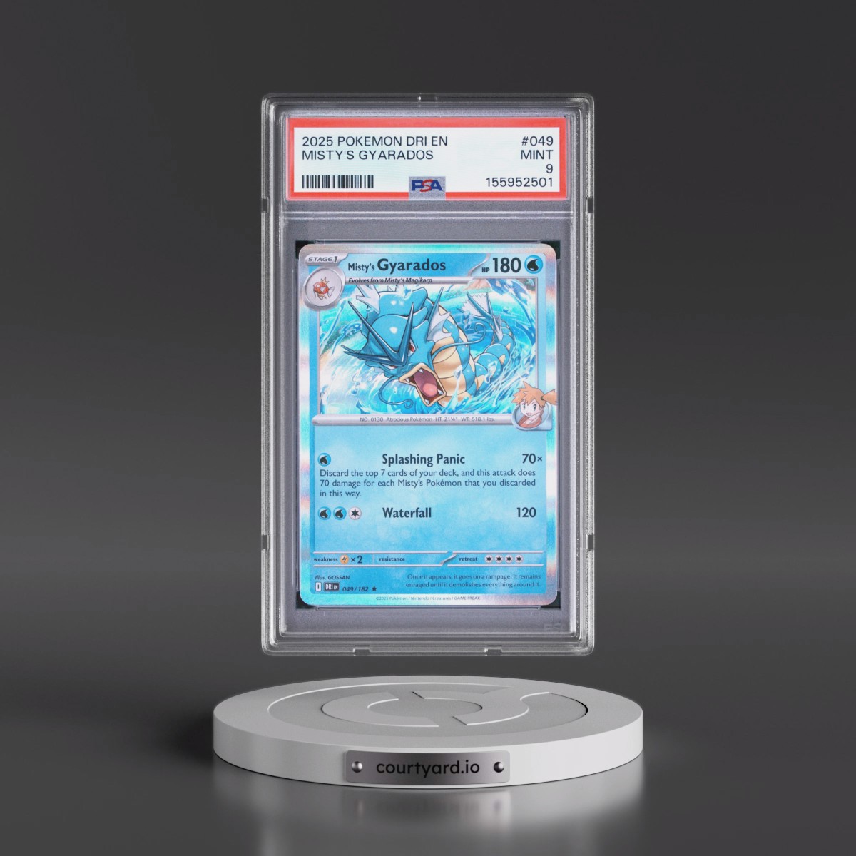 2025 Pokémon Dri EN-Destined Rivals #049 Misty's Gyarados (PSA 9 MINT)