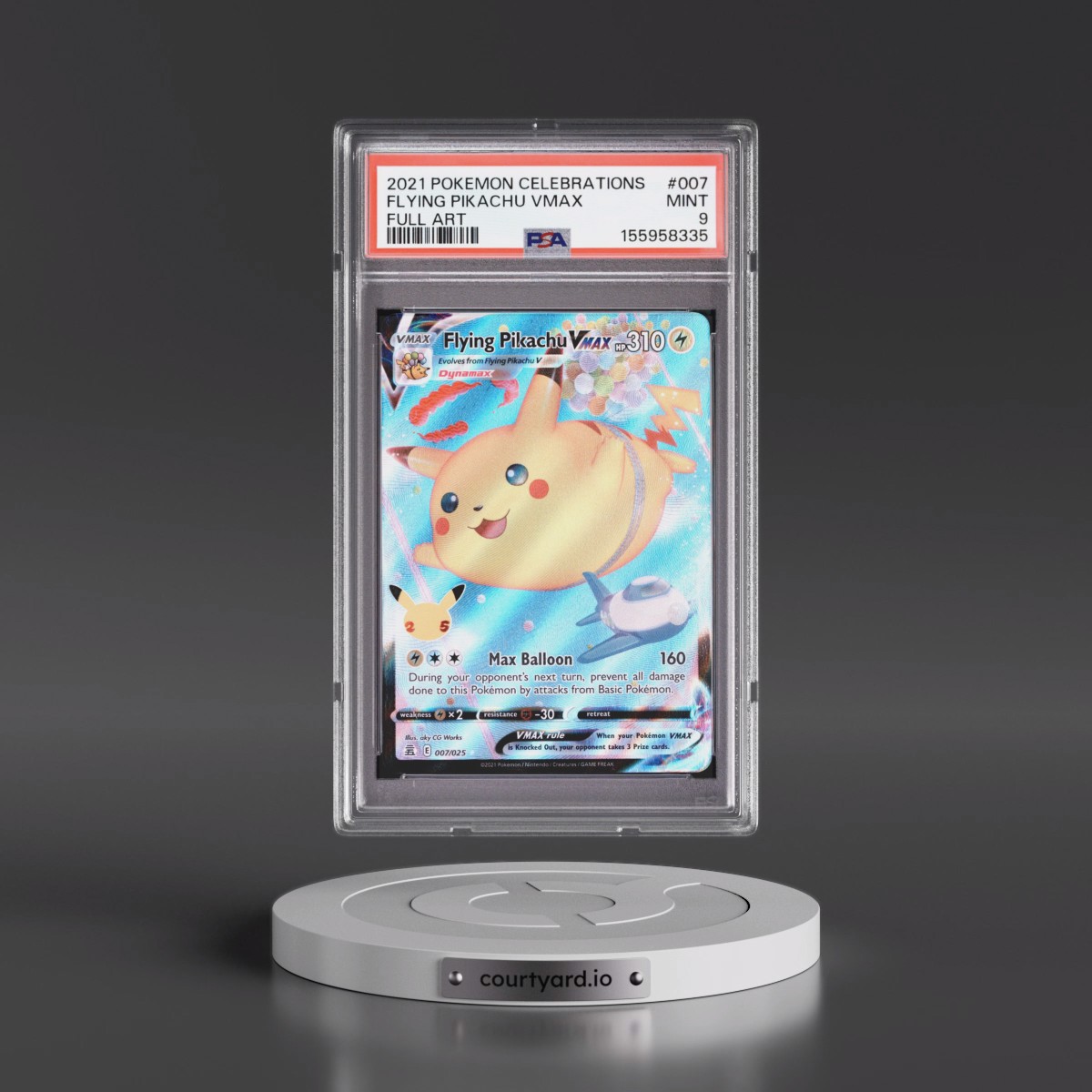 2021 Pokémon Celebrations #007 Flying Pikachu Vmax - Full Art (PSA 9 MINT)