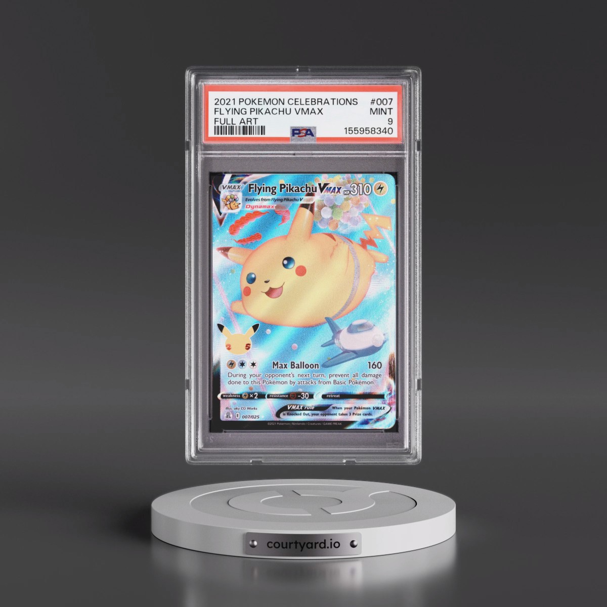 2021 Pokémon Celebrations #007 Flying Pikachu Vmax - Full Art (PSA 9 MINT)