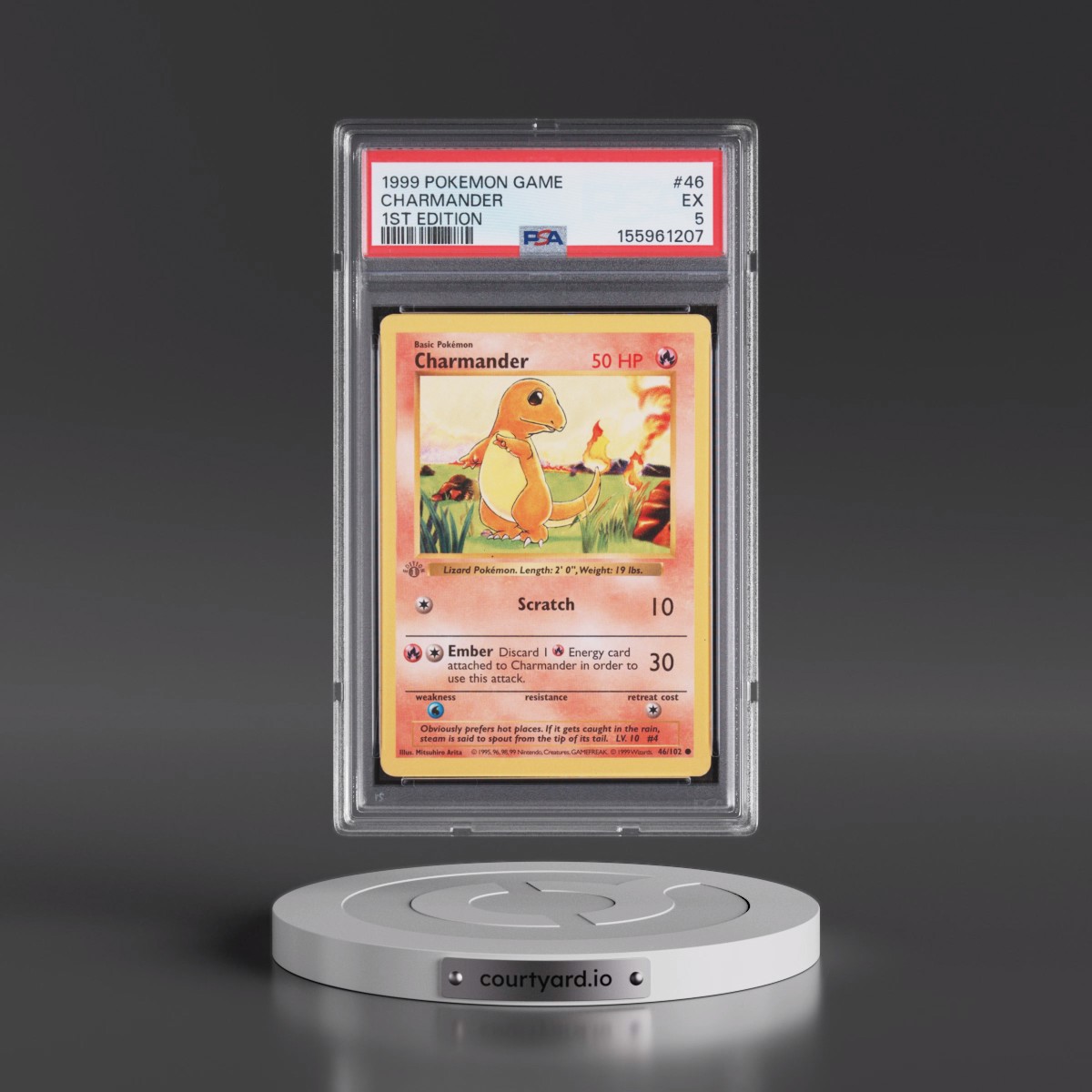 1999 Pokémon Game #46 Charmander - 1st Edition (PSA 5 EX)