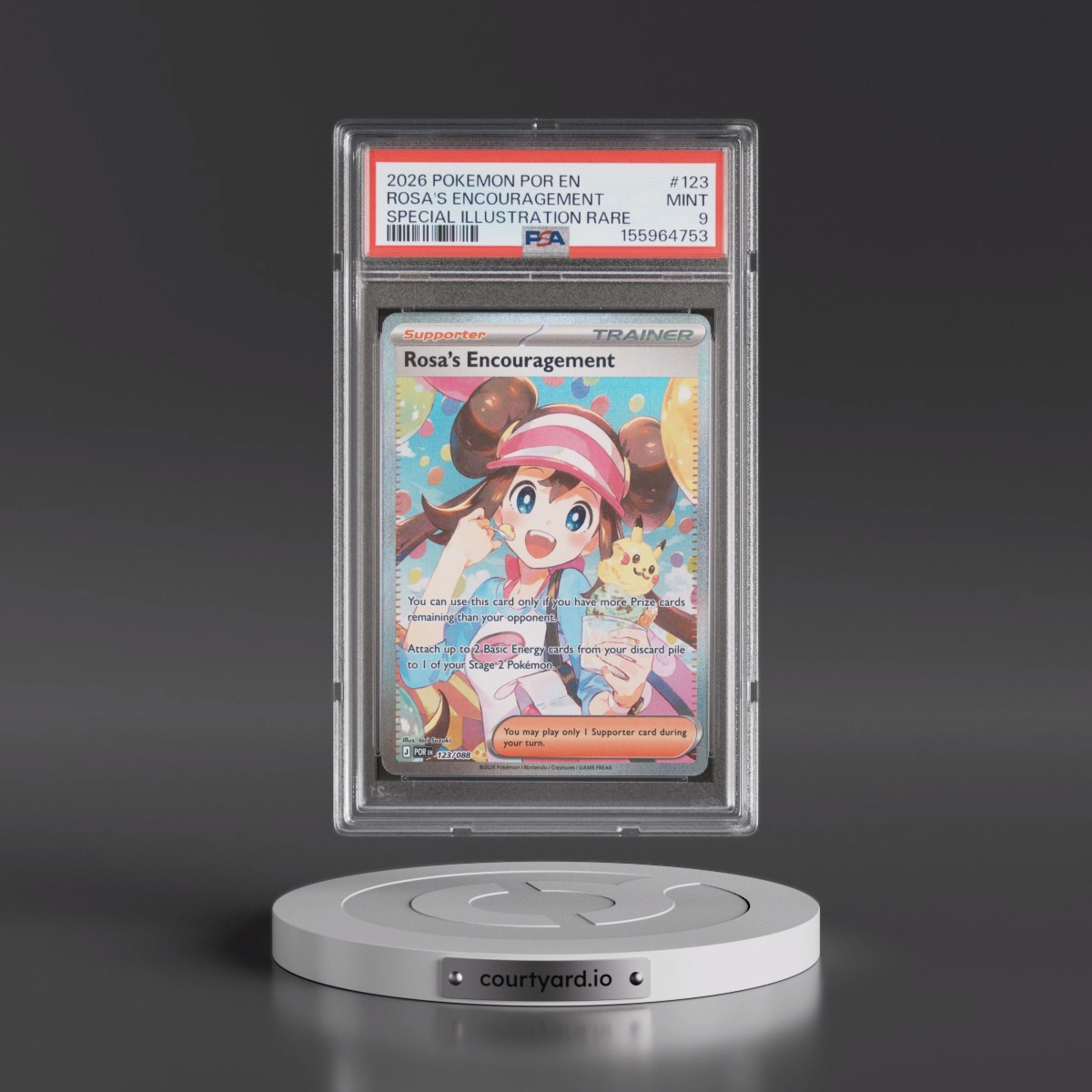 2026 Pokémon Por EN-Perfect Order #123 Rosa's Encouragement - Special Illustration Rare (PSA 9 MINT)