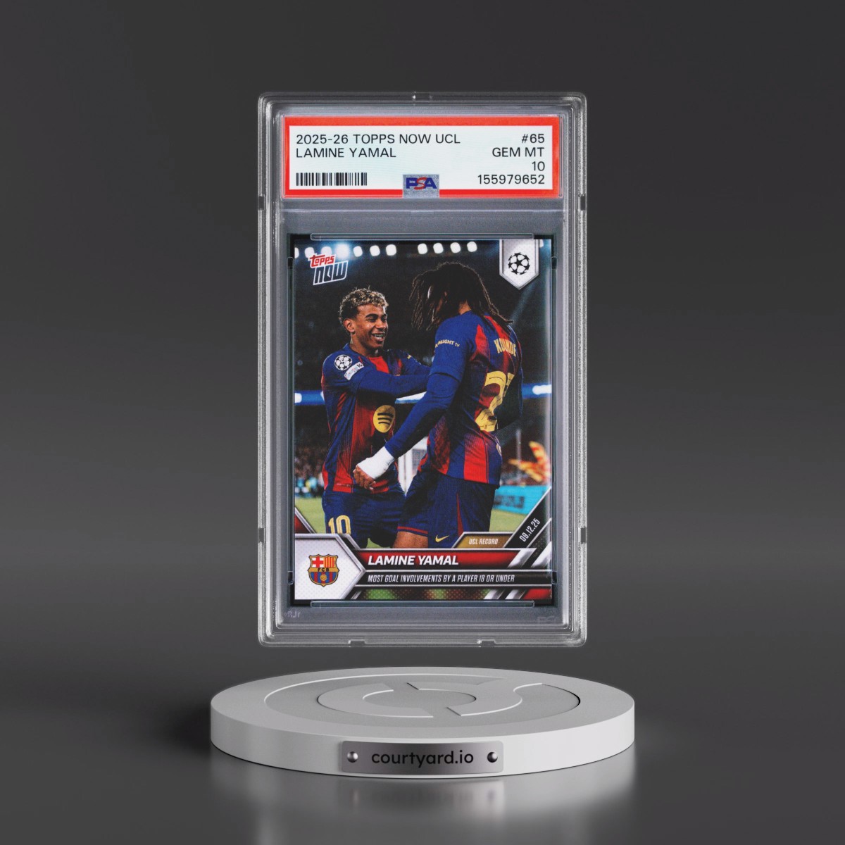 2025 Topps Now UEFA Champions League Lamine Yamal #65 PSA 10
