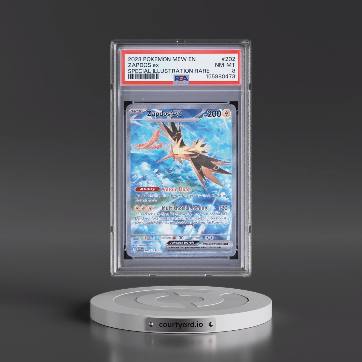 2023 Pokémon Mew EN-151 #202 Zapdos EX - Holo Special Illustration Rare (PSA 8 NM-MT)