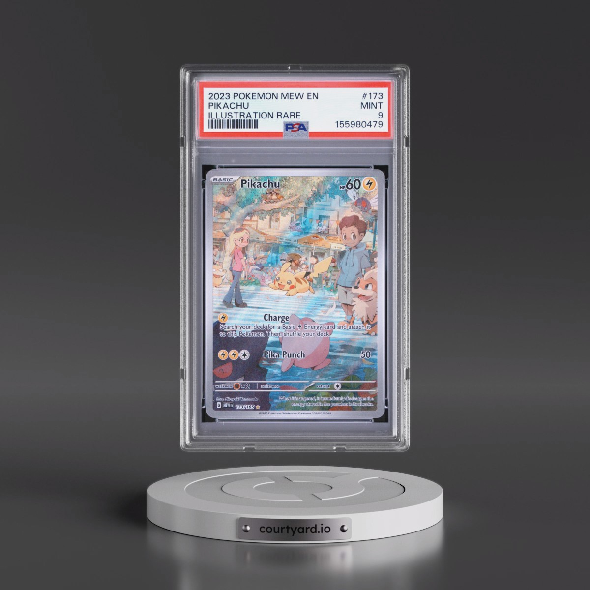 2023 Pokémon Mew EN-151 #173 Pikachu - Illustration Rare (PSA 9 MINT)