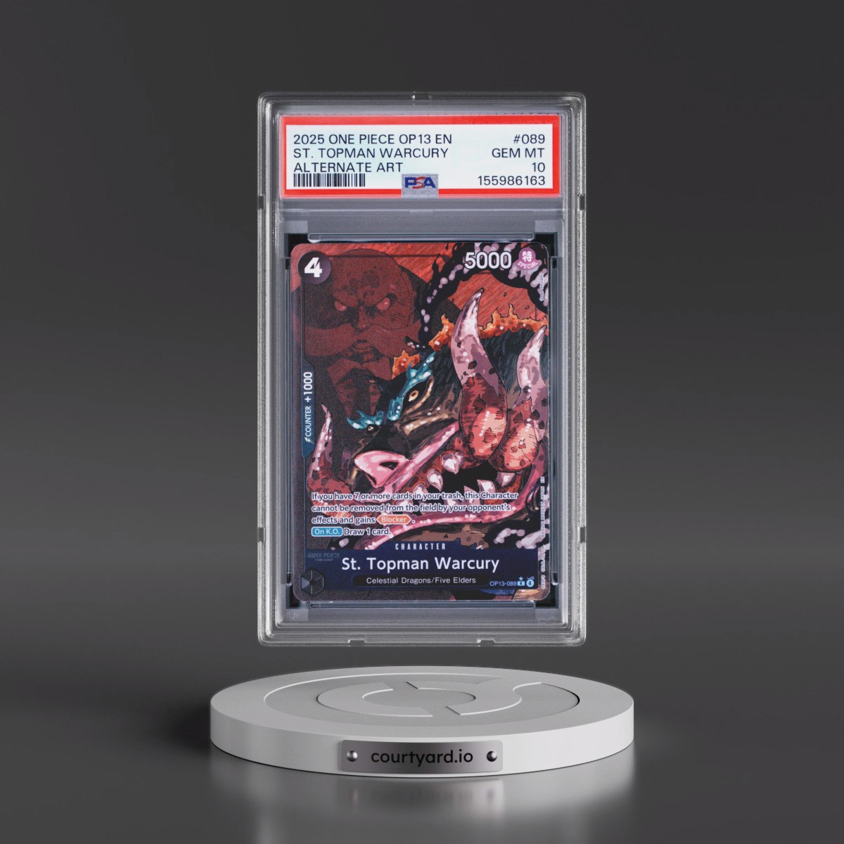 2025 One Piece OP13-Carrying on His Will #089 St. Topman Warcury - Alternate Art (PSA 10 GEM MINT)