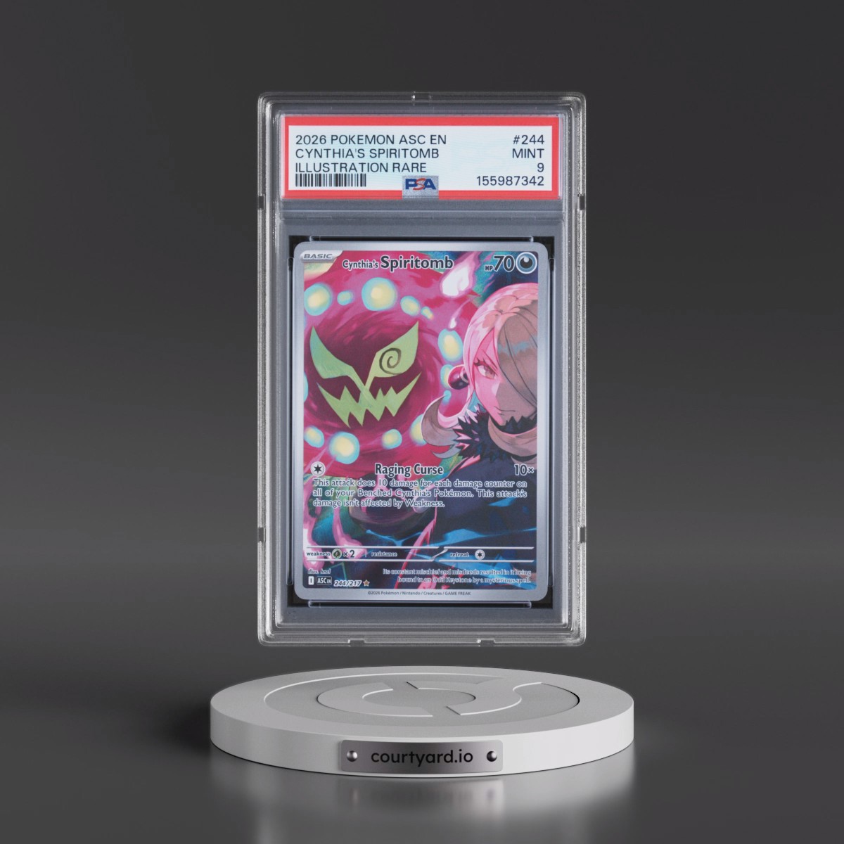 2026 Pokémon Asc EN-Ascended Heroes #244 Cynthia's Spiritomb - Illustration Rare (PSA 9 MINT)