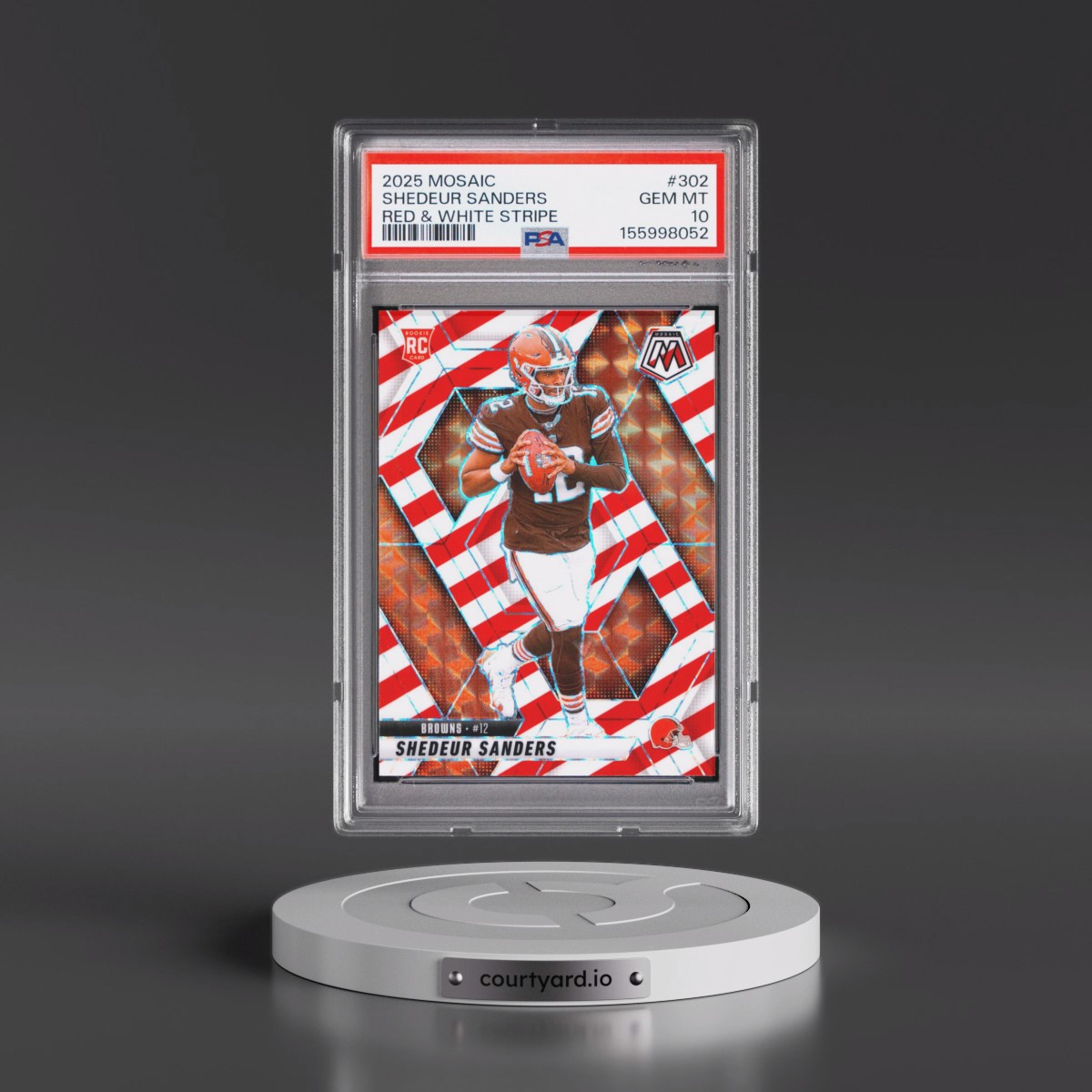 2025 Panini Mosaic Shedeur Sanders - Red & White Stripe #302 PSA 10
