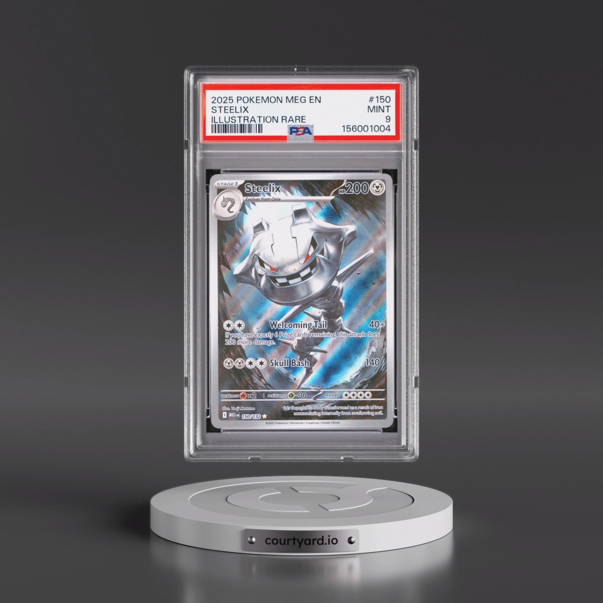 2025 Pokémon Meg EN-Mega Evolution #150 Steelix - Illustration Rare (PSA 9 MINT)