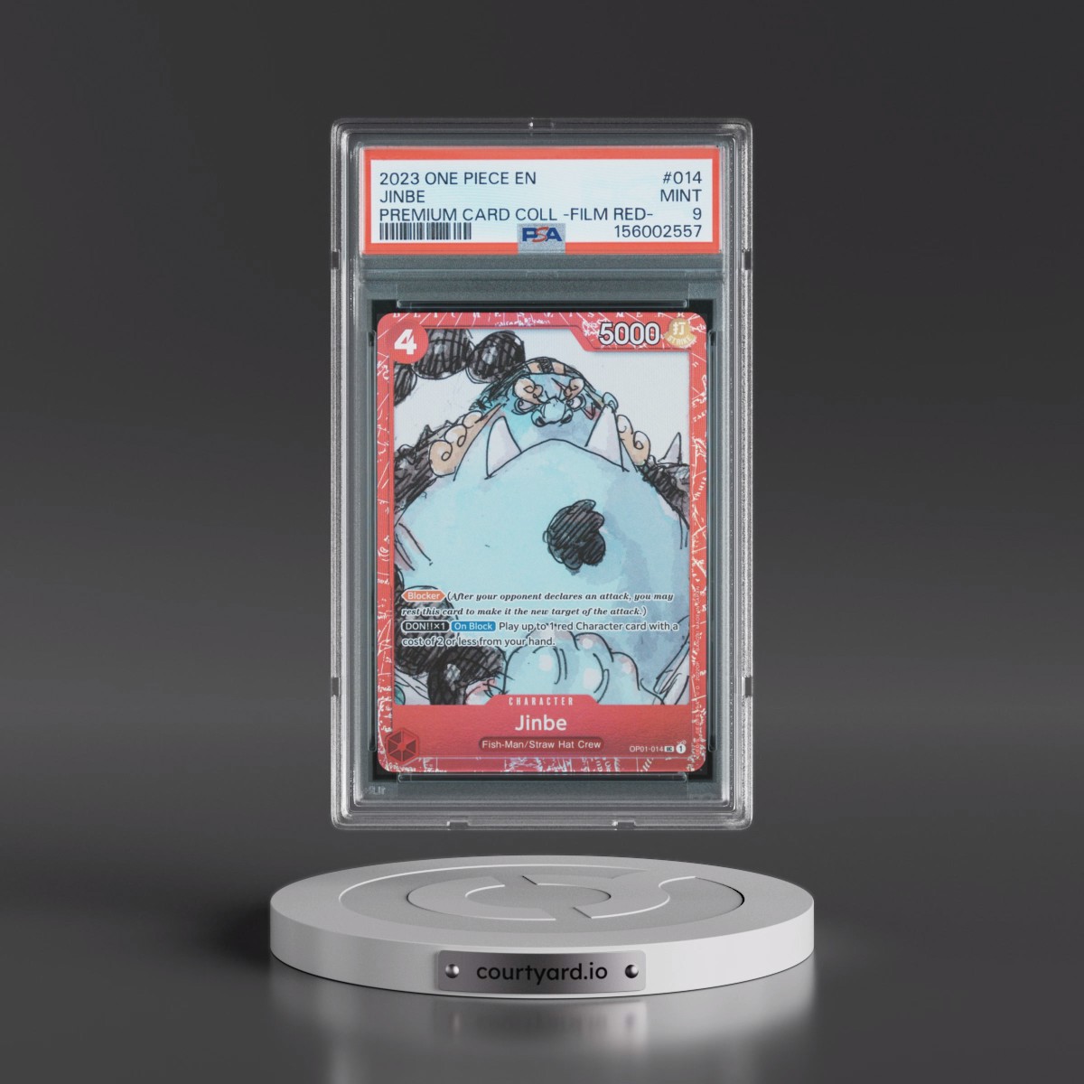 2023 One Piece Premium Card Collection -One Piece Film Red #014 Jinbe (PSA 9 MINT)