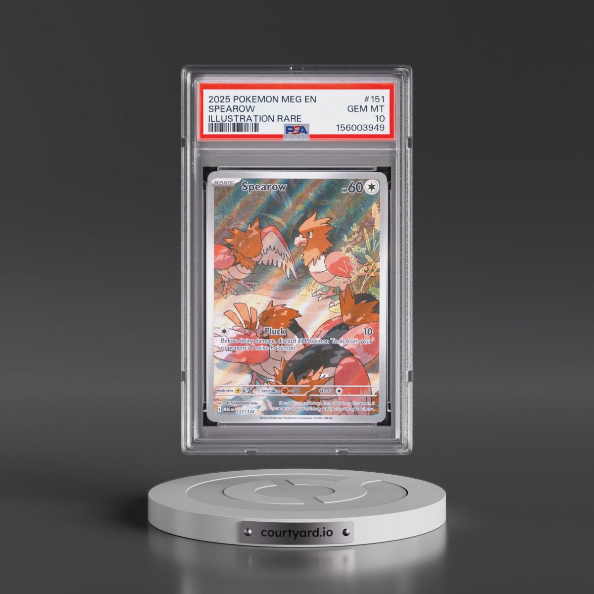 2025 Pokémon Meg EN-Mega Evolution #151 Spearow - Illustration Rare (PSA 10 GEM MINT)