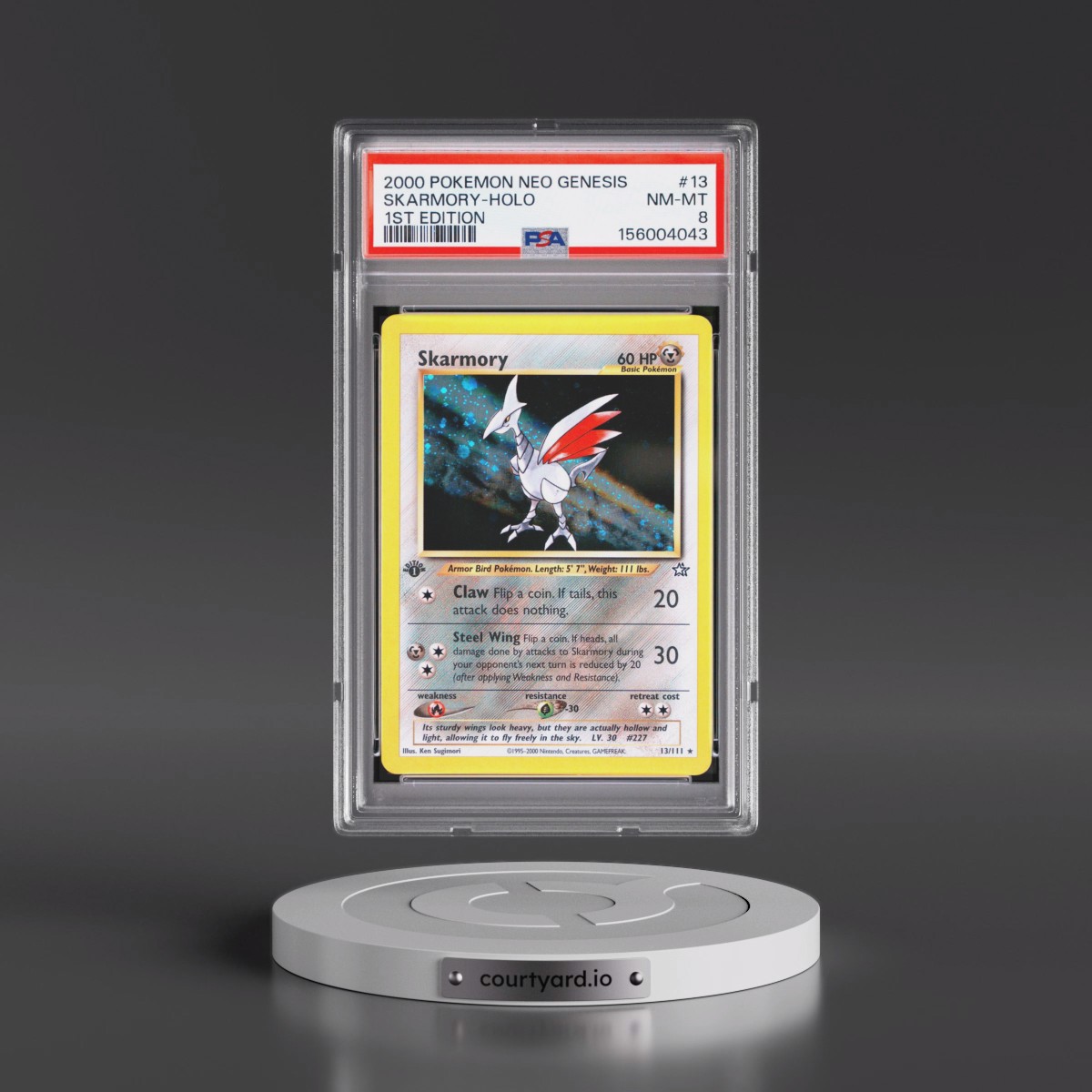 2000 Pokémon Neo Genesis #13 Skarmory - 1st Edition Holo (PSA 8 NM-MT)