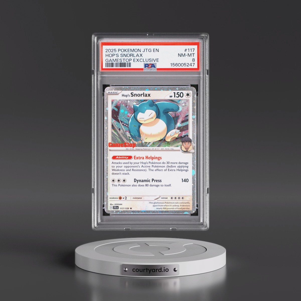 2025 Pokémon Jtg EN-Journey Together #117 Hop's Snorlax - Gamestop Exclusive (PSA 8 NM-MT)