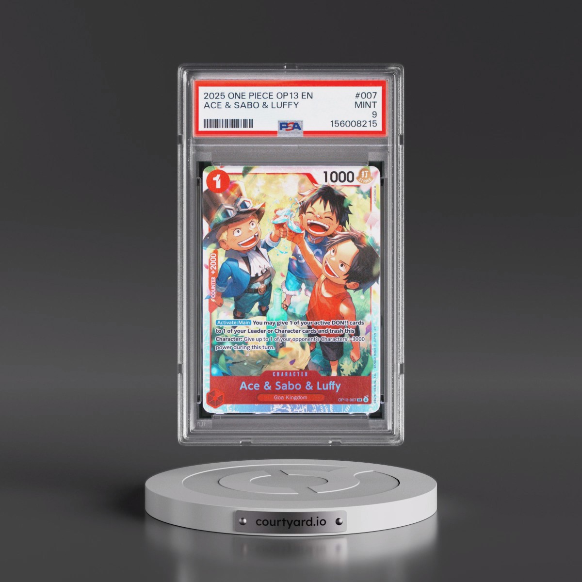 2025 One Piece OP13-Carrying on His Will #007 Ace & Sabo & Luffy (PSA 9 MINT)