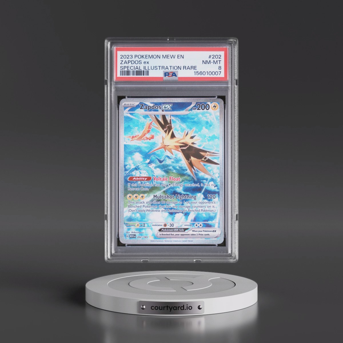 2023 Pokémon Mew EN-151 #202 Zapdos EX - Holo Special Illustration Rare (PSA 8 NM-MT)