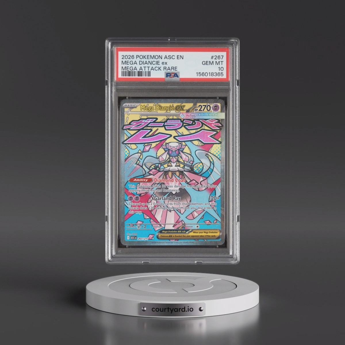 2026 Pokémon Asc EN-Ascended Heroes #267 Mega Diancie EX - Holo Mega Attack Rare (PSA 10 GEM MINT)