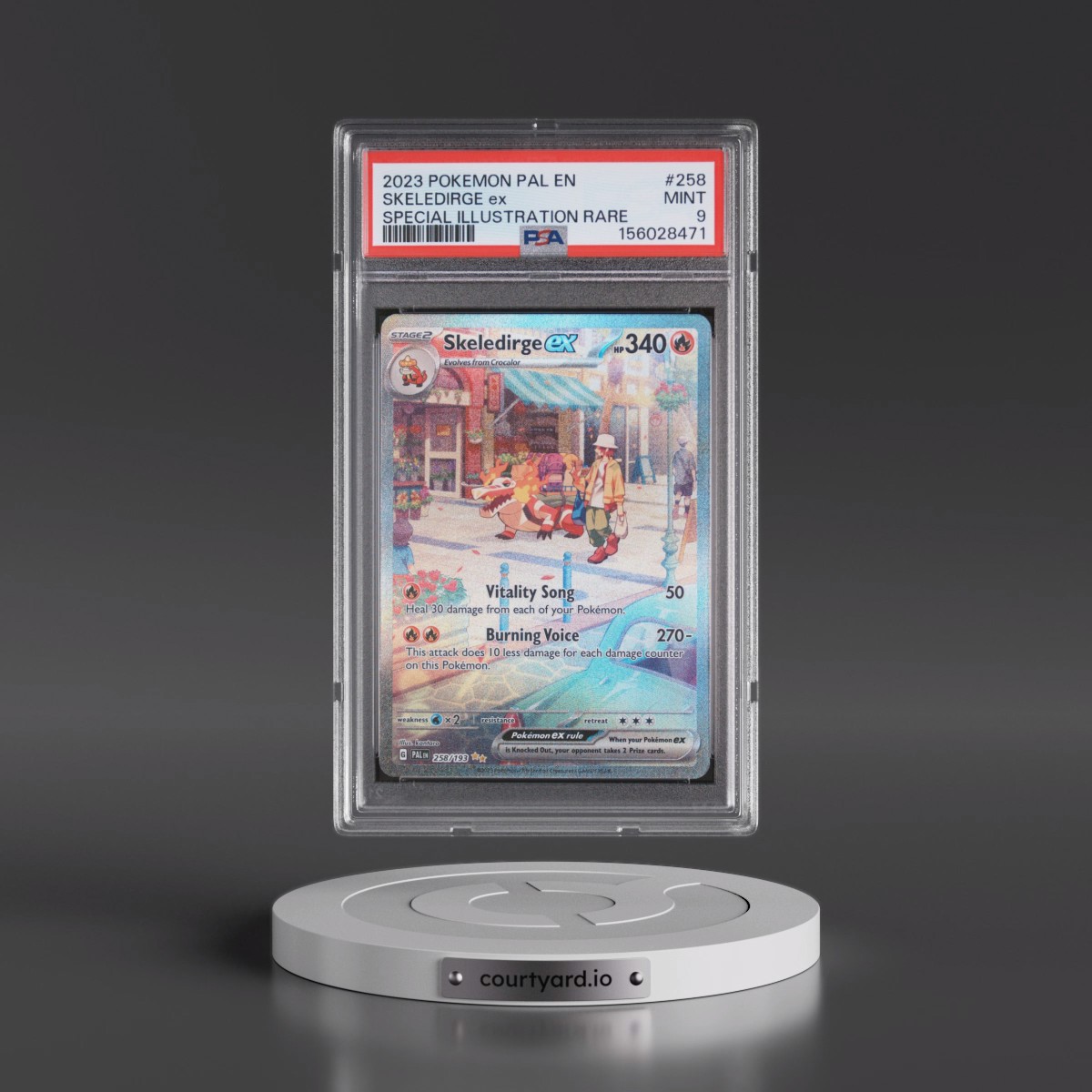 2023 Pokémon Pal EN-Paldea Evolved #258 Skeledirge EX - Holo Special Illustration Rare (PSA 9 MINT)