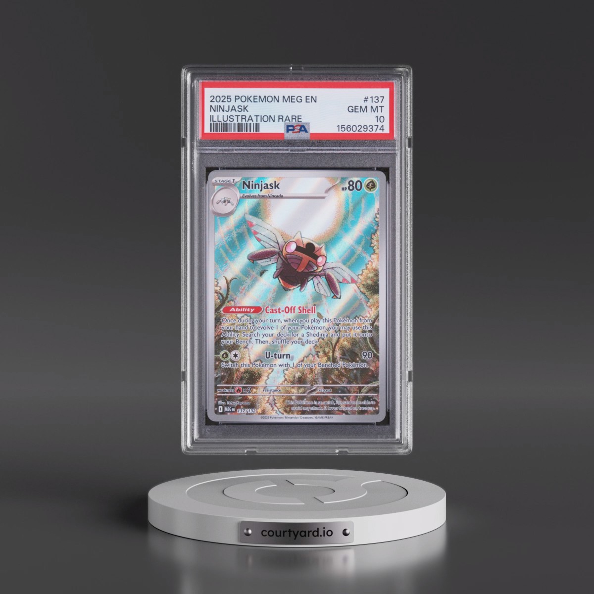 2025 Pokémon Meg EN-Mega Evolution #137 Ninjask - Illustration Rare (PSA 10 GEM MINT)
