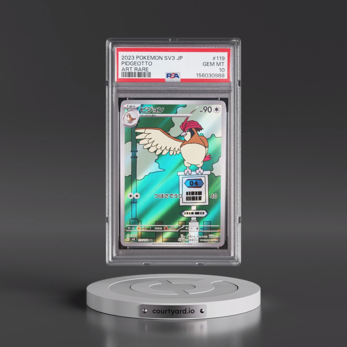 2023 Pokémon SV3-Ruler of the Black Flame #119 Pidgeotto - Art Rare (PSA 10 GEM MINT)