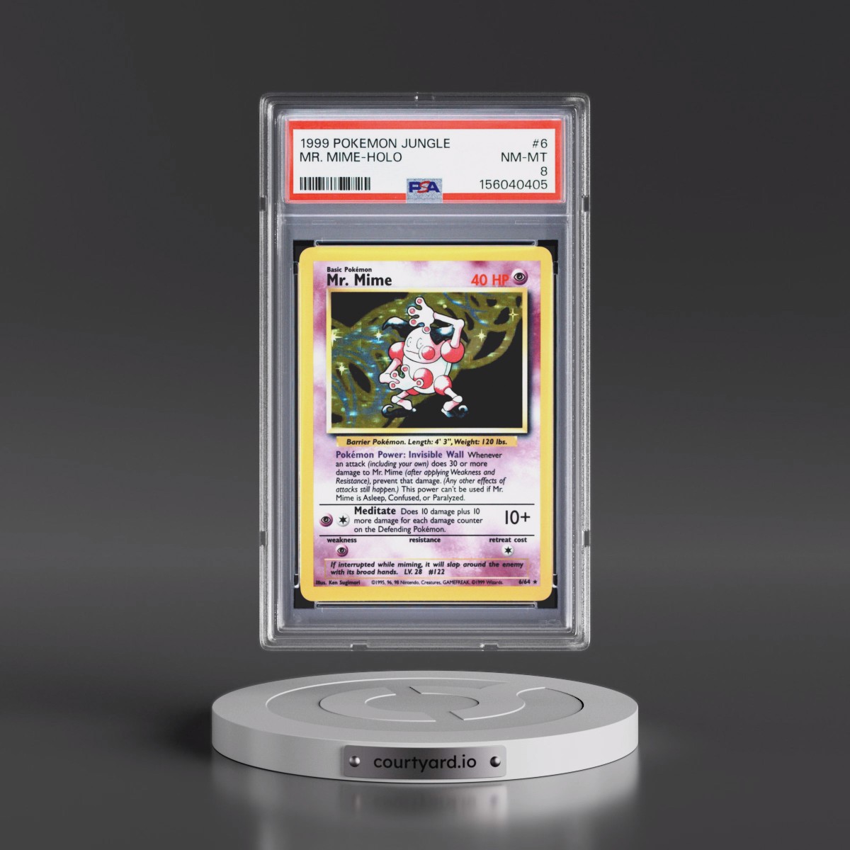1999 Pokémon Jungle #6 Mr. Mime - Holo (PSA 8 NM-MT)