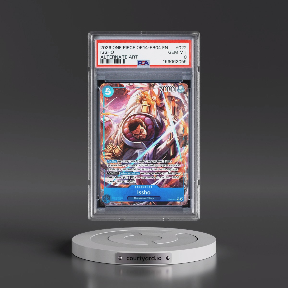 2026 One Piece OP14-EB04-the Azure Sea's Seven #022 Issho - Alternate Art (PSA 10 GEM MINT)