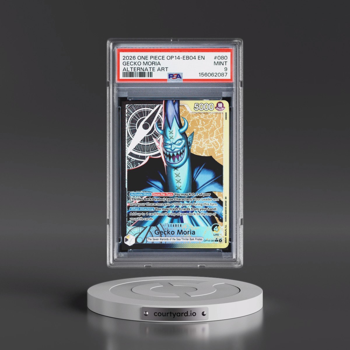 2026 One Piece OP14-EB04-the Azure Sea's Seven #080 Gecko Moria - Alternate Art (PSA 9 MINT)
